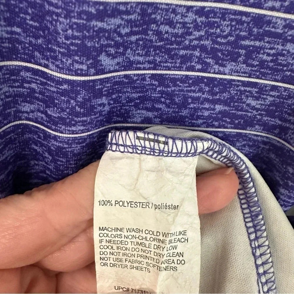 PGA Tour Men's Short Sleeve Striped Jersey Performance Polo Size XL GUC - Picture 6 of 7